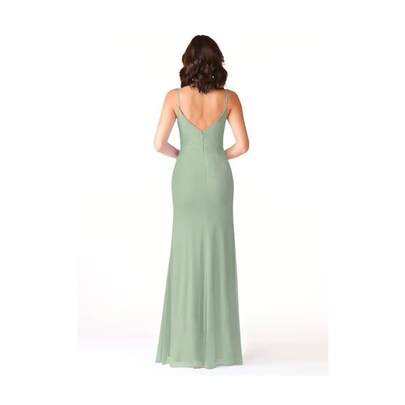 Azazie Deandra Dress - Size 8 - Sage Green- HEMMED - Picture 3 of 6